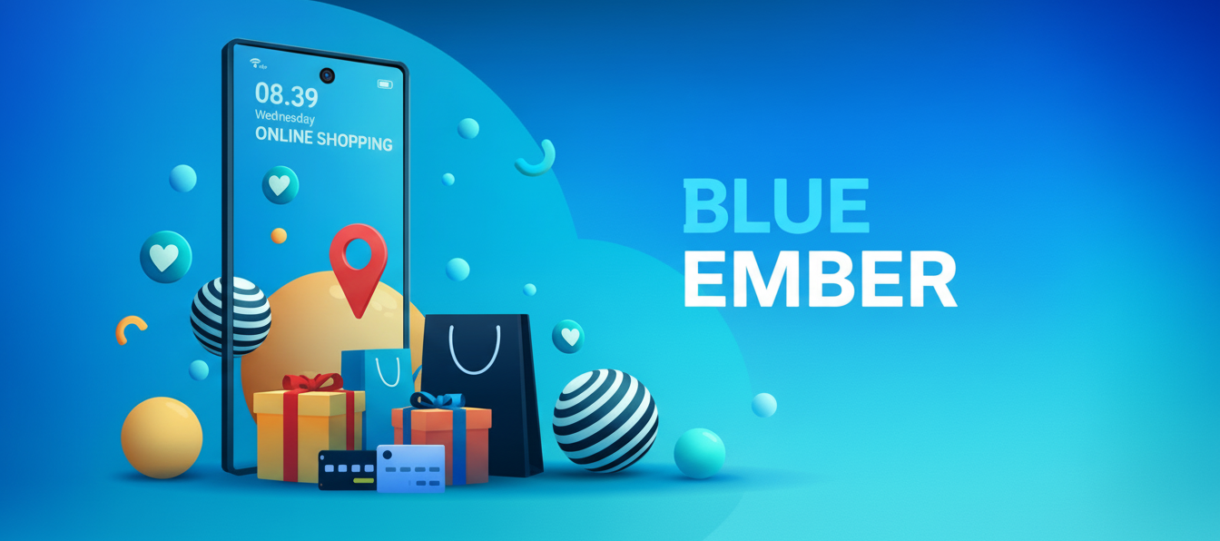 Living room with Blue Ember Store